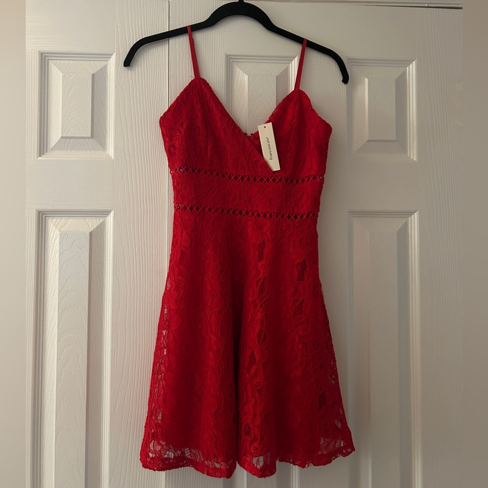 Francesca’s Red Lace Mini Dress